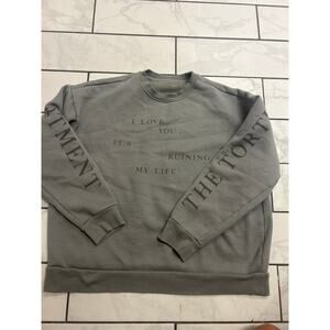 Taylor Swift the tortured poets department grey crew neck size large
